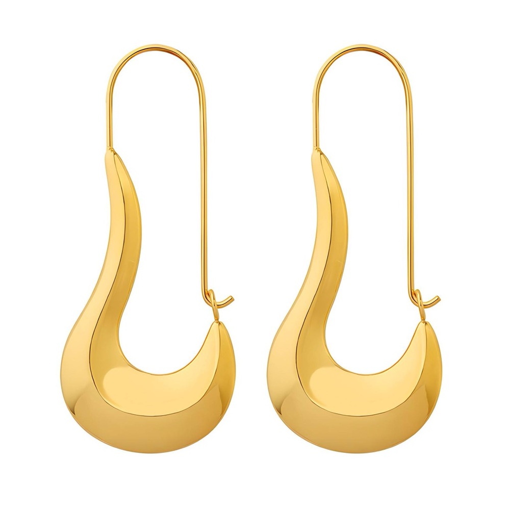 “Large Drop” Hook 18K Gold Plated Earrings - Picture 5 of 5
